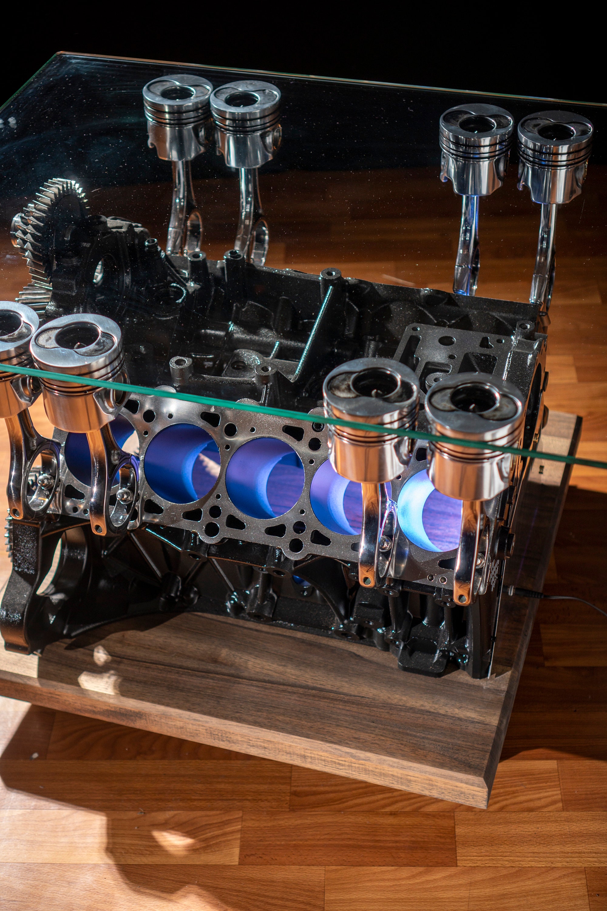 V10 engine block table Pride&Joy led light car part furniture Etsy