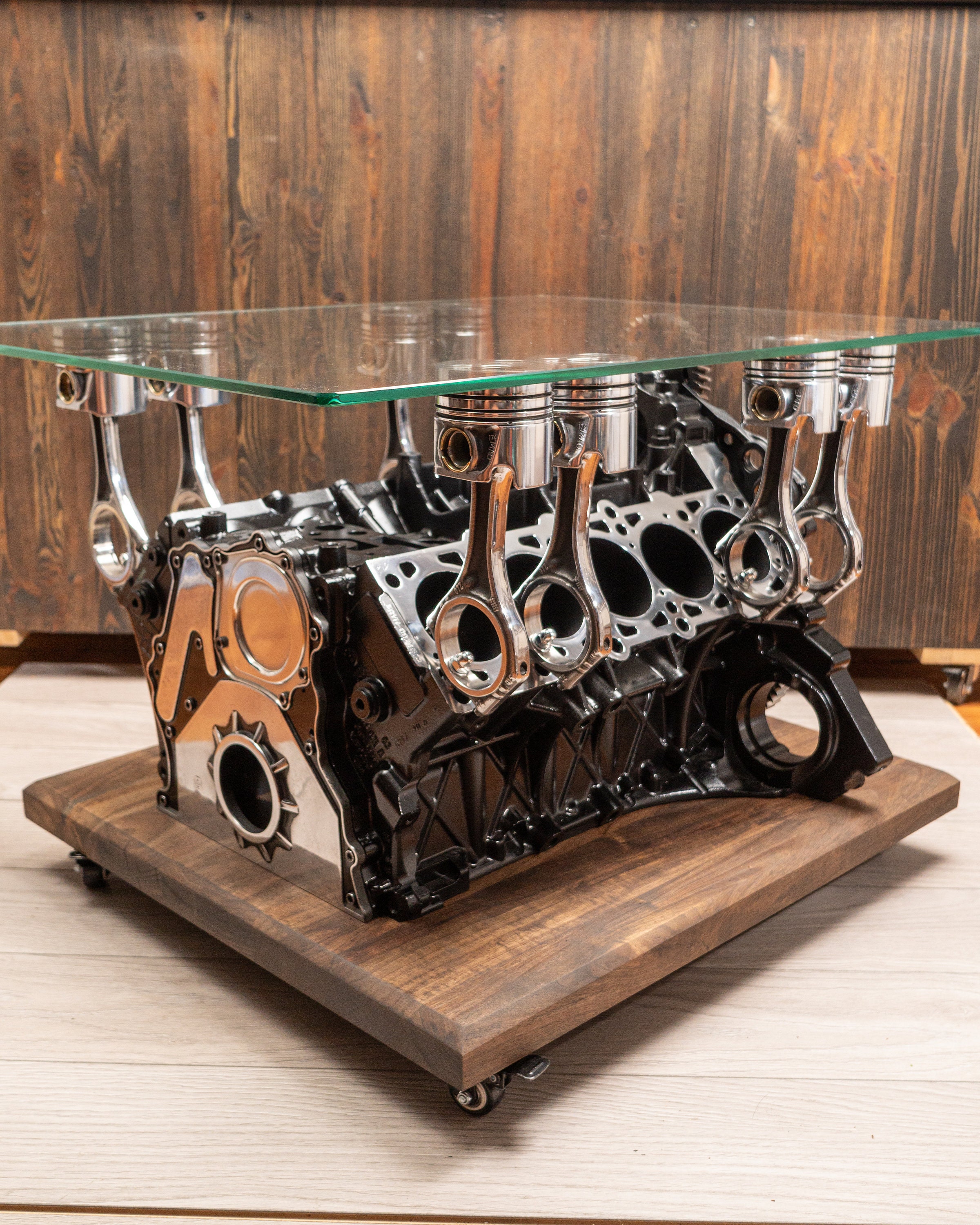 V10 engine block table Pride&Joy led light car part furniture Etsy