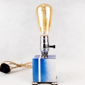 Blue small wood lamp Pride/&Joy gift table lamps bedroom nightstand lamp small decorative lamps accent lamps room decor lights gifts for her
