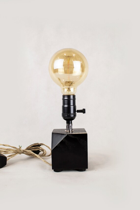 Black Small Wood Lamp Pride Joy Gift Table Lamps Bedroom Etsy