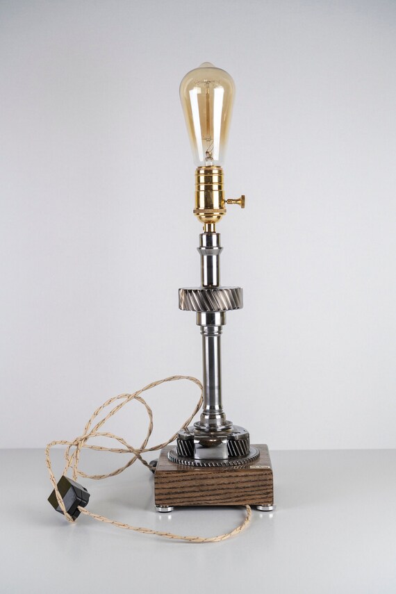 Table Lamp Pride Joy Steampunk Car Part Gift For Him Exclusive Lights Auto Metal Unusual Fancy Unique Men