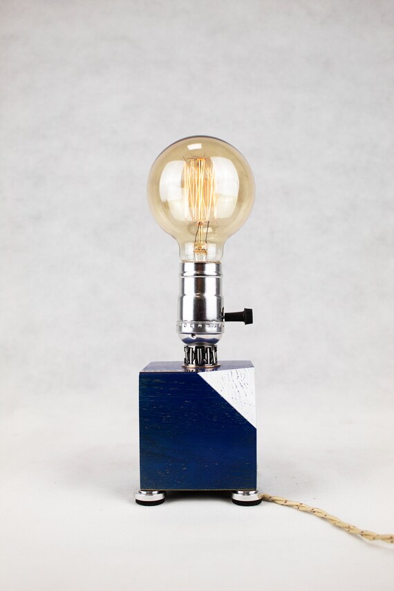 Blue small wood lamp Pride/&Joy gift table lamps bedroom nightstand lamp small decorative lamps accent lamps room decor lights gifts for her
