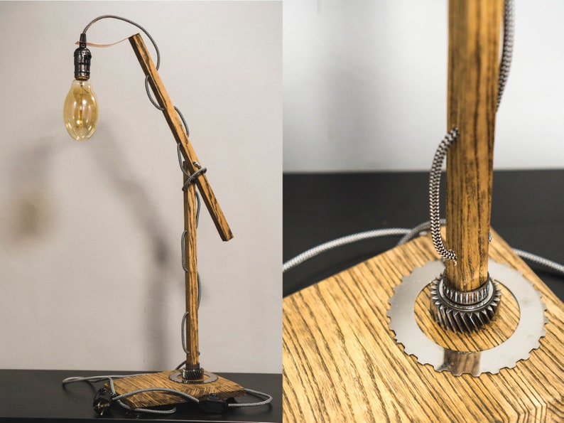 Wooden Table Lamp Pride Joy Desk Lamps Unique Decorative Lights Cute Large Designer Loft Lighting