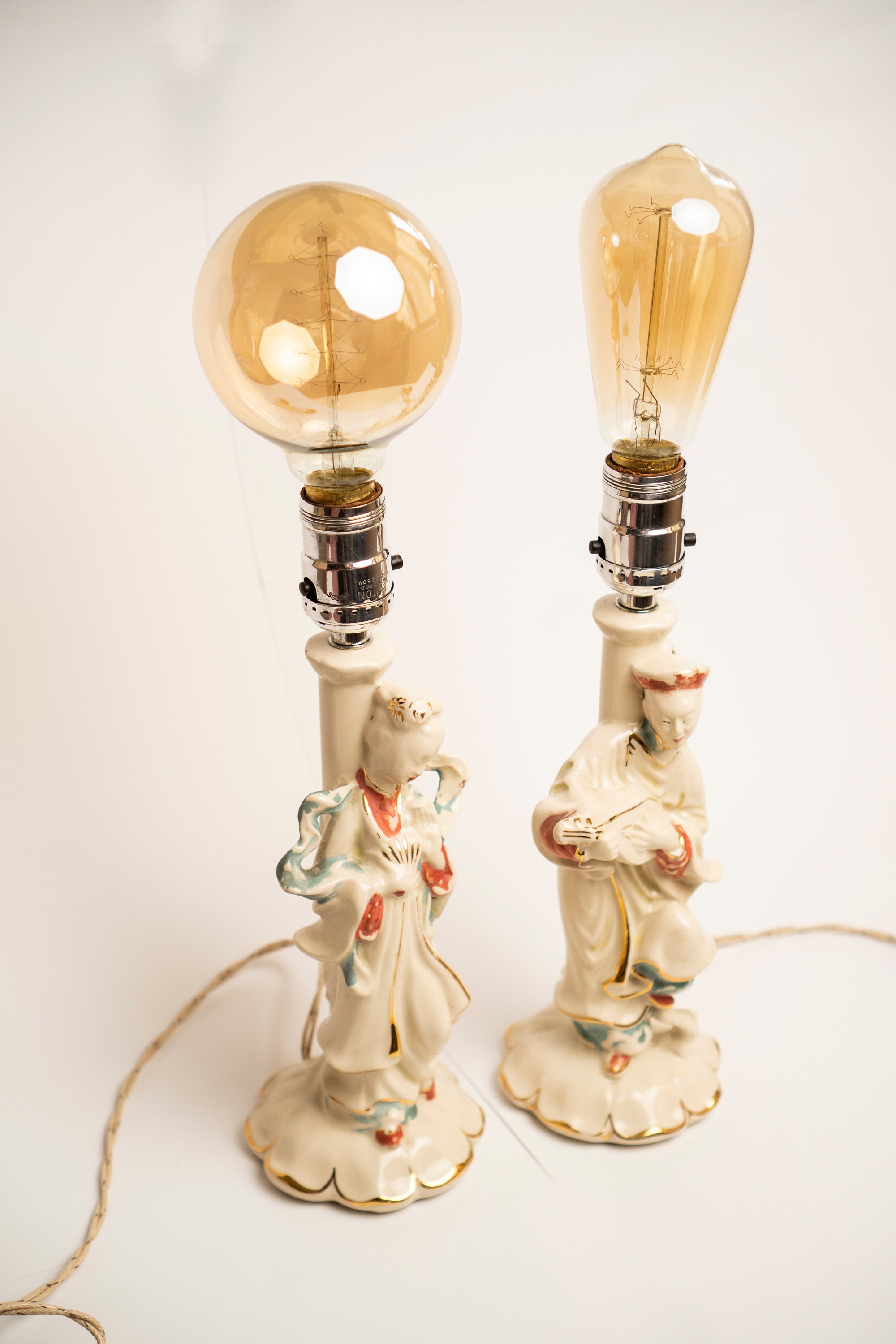 Vintage Porcelain Leviton Table Lamps Renovated Vintage Lights Etsy