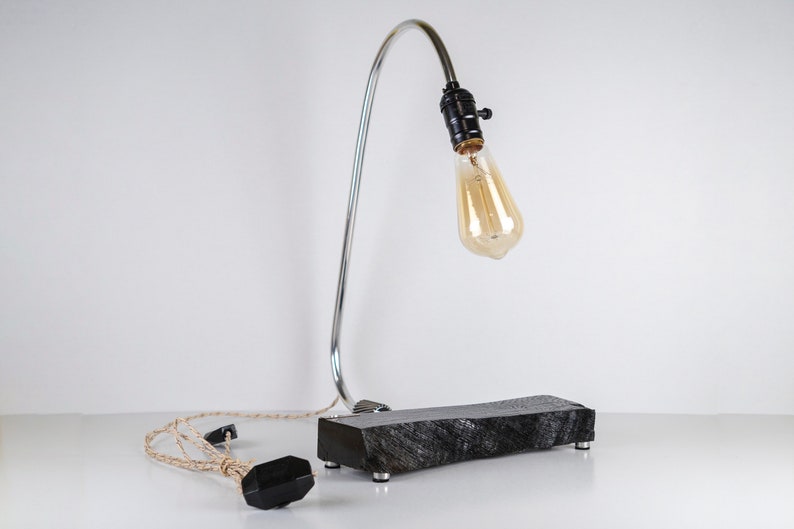 Desk Lamp Pride Joy Black Table Lamps Office Designer Accent Wooden Unusual Unique Home Decor