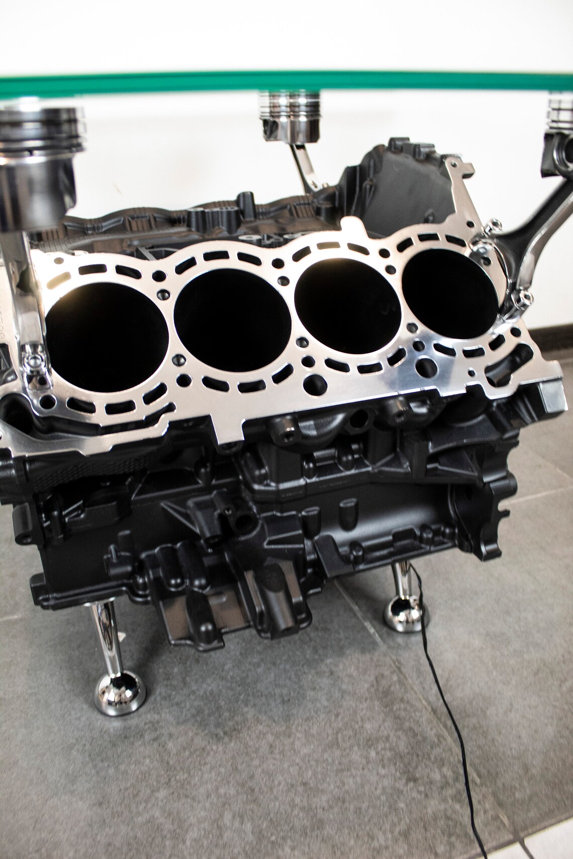 V8 engine block table Pride&Joy led lights car part furniture Etsy