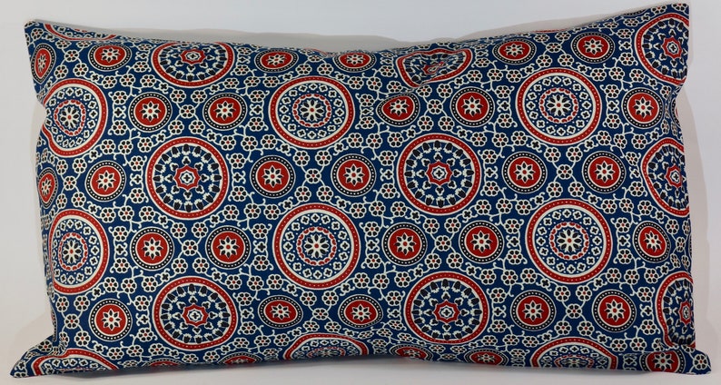 Indian cotton cushion cover printed several colors available traditional floral or geometric patterns Panjab series cercles