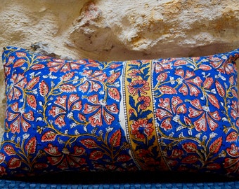 Indian cotton cushion cover printed with block prints kalamkari patterns several colors available