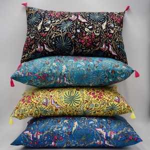 Indian cotton cushion cover with floral patterns and butterflies available in 11 different colours Floressence series