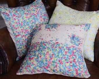 Printed Japanese cotton cushion cover called nani iro with floral patterns several models available Rising Sun series