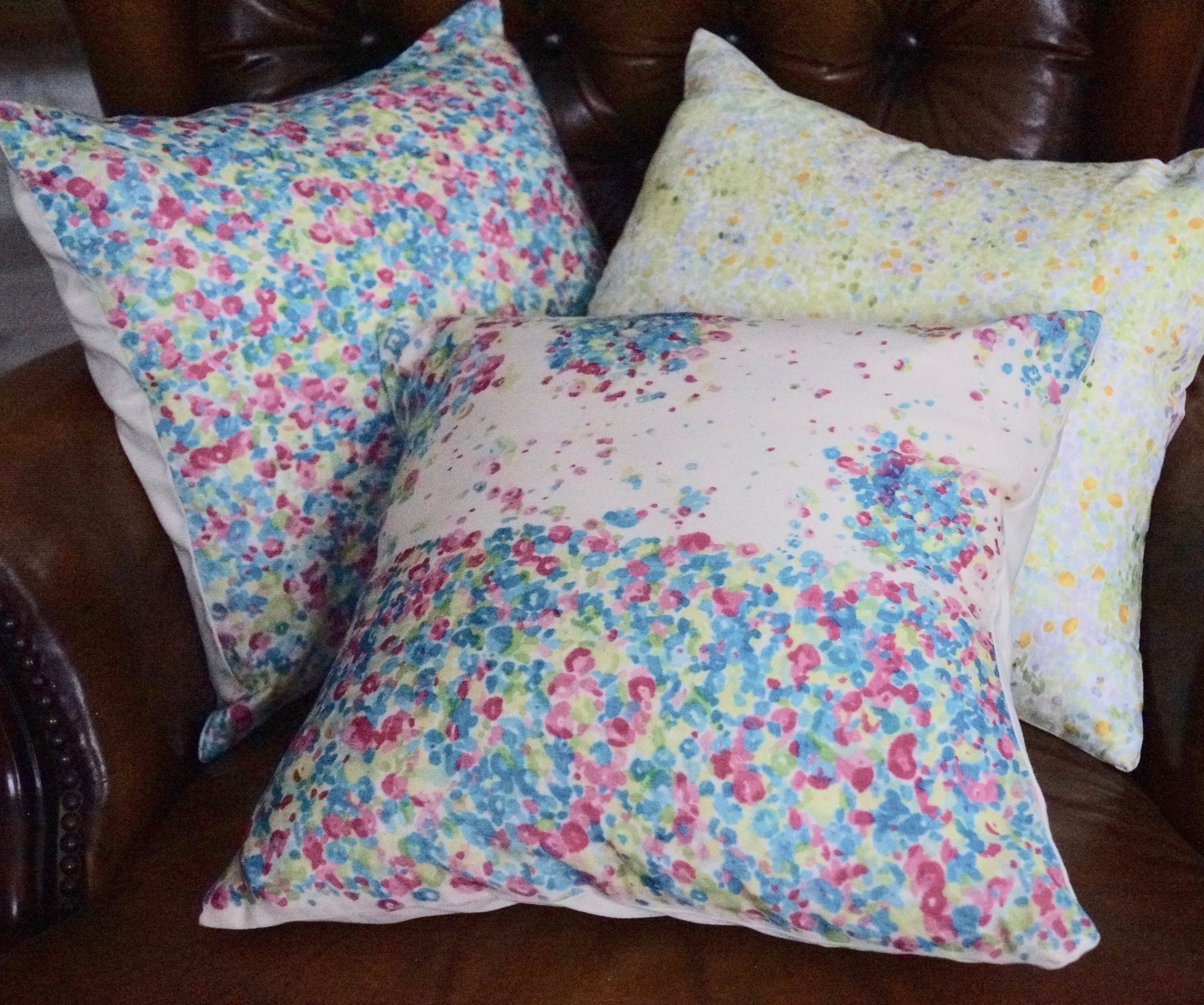 Housse de Coussin en Coton Japonais Imprimé Appelé Nani Iro avec Des Motifs Fleuris Plusieurs Modèle