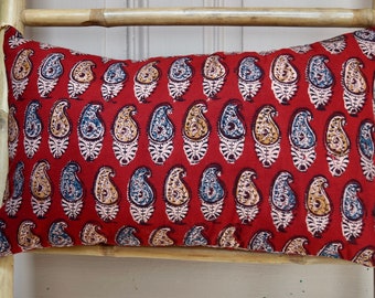 Indian cotton cushion cover with kalamkari or ajrak patterns, available in several models Golconde series