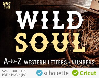 WESTERN FONT Svg Wild West Font Svg Western Monogram Alphabet Svg Western Letters Cutting Files Cricut Silhouette Initial Letters Download