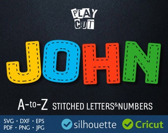 Stitched letters svg monogram font svg for Cricut cuttable Digital alphabet png pdf jpg eps dxf Silhouette downloads vinyl design Iron on