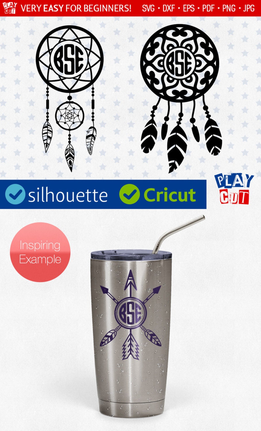 Download Dreamcatcher Monogram Svg Circle Frame with Feathers Svg ...