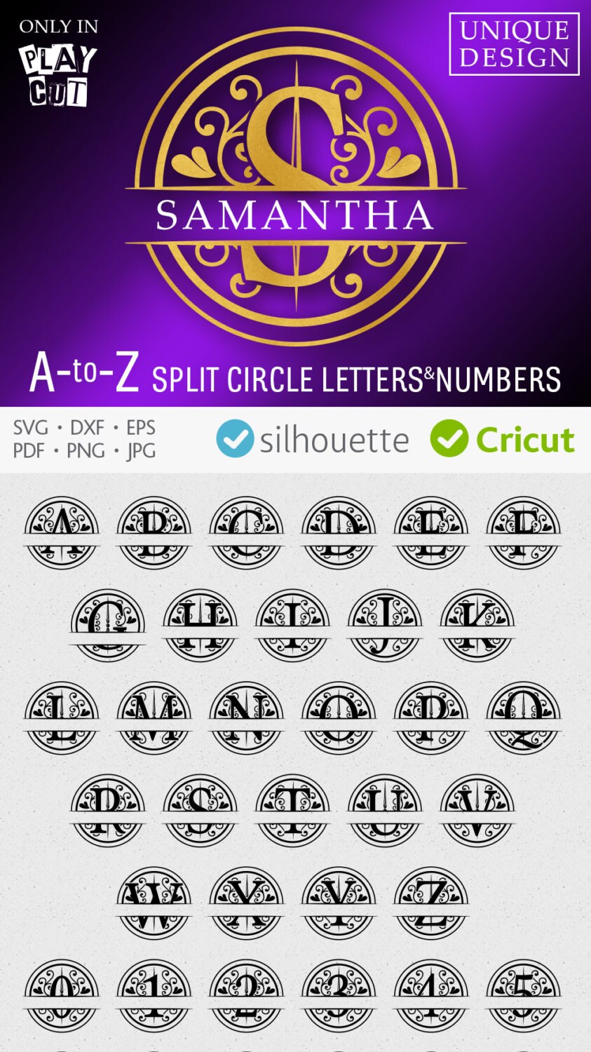 Download Circle Monogram Svg Round Font Svg Split Monogram Svg ...