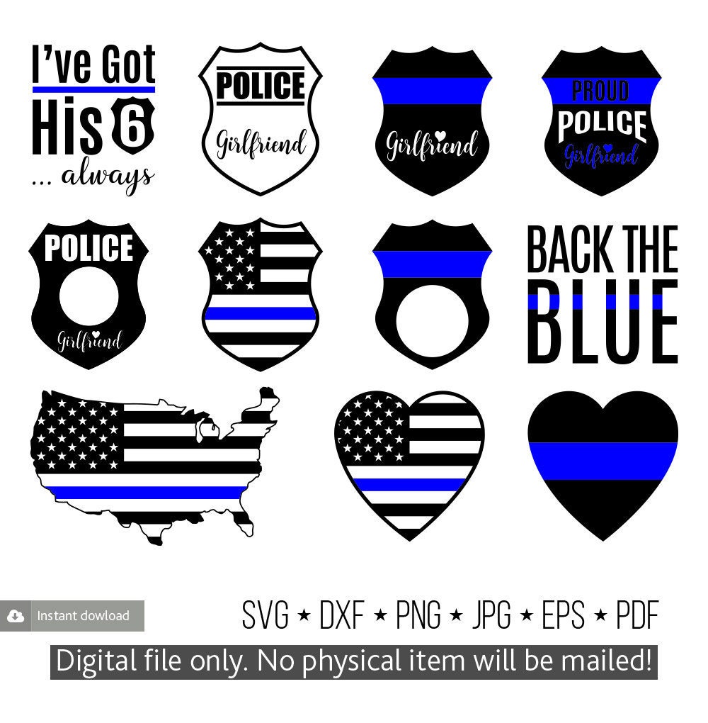 Download Police Girlfriend Svg Thin Blue Line Svg Police badge svg ...