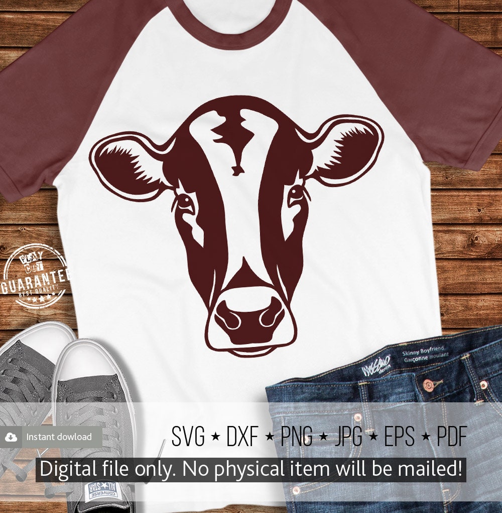 Download Cow Face Svg Heifer Head T-shirt Svg Cricut Silhouette Cut ...