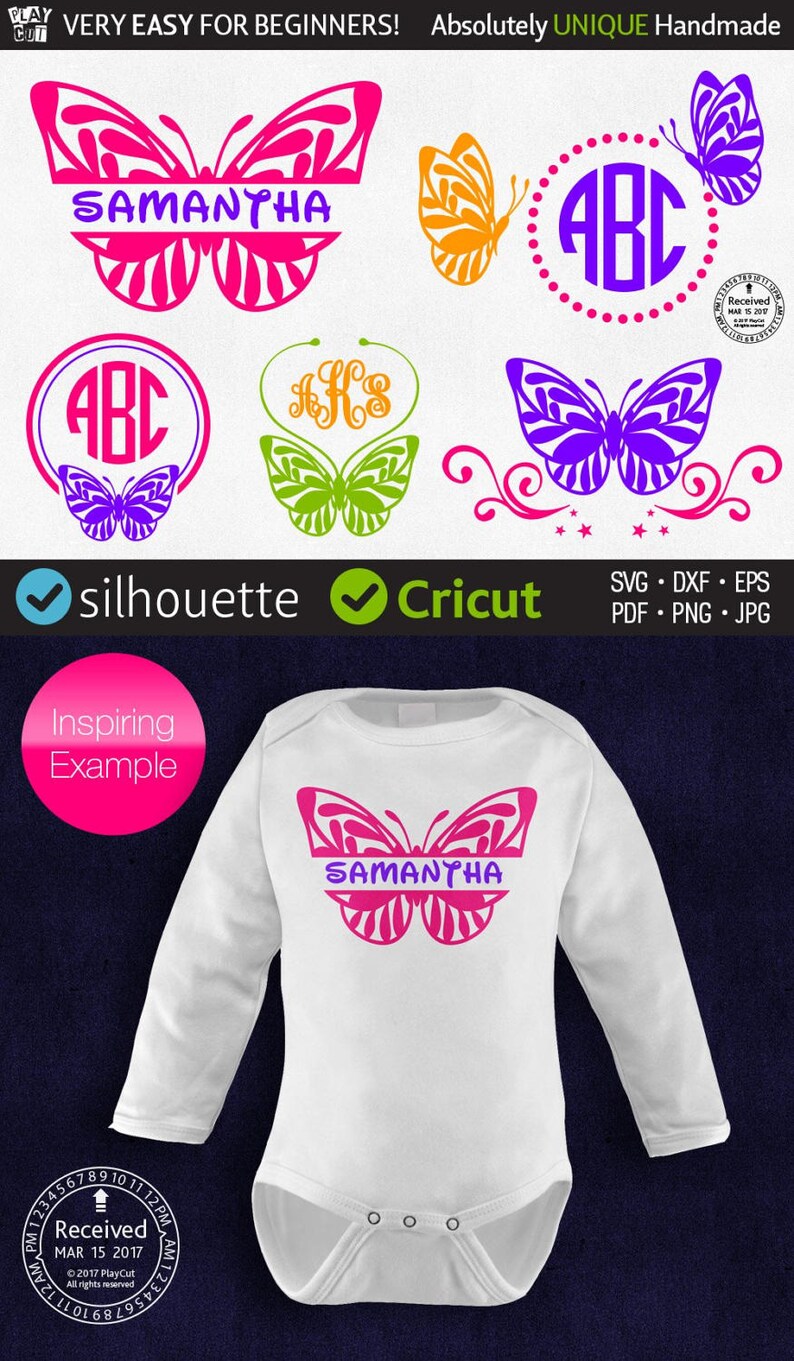 Download Butterfly Split Monogram Svg Butterfly Svg Butterfly Frame ...
