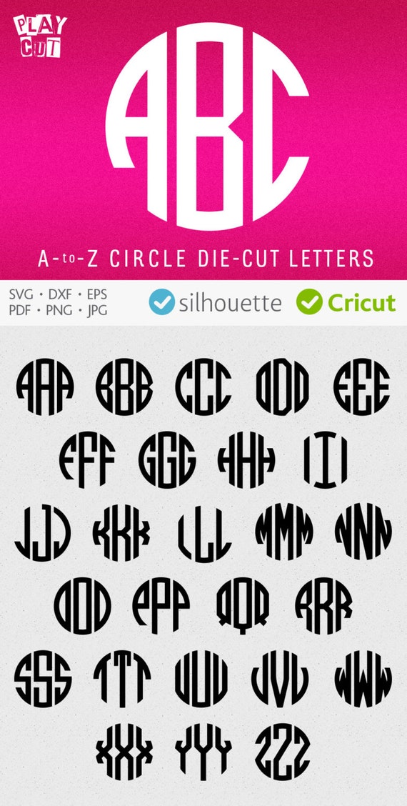 Download Circle Monogram Font Svg Round Initials Svg Circle ...