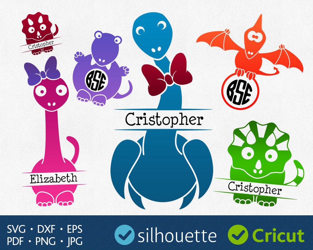 Download DINOSAUR SVG Kids design cut files monogram frame ...