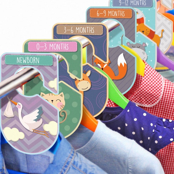 Baby Wardrobe Dividers Set Pack Of 20 Animal Themed Closet Etsy