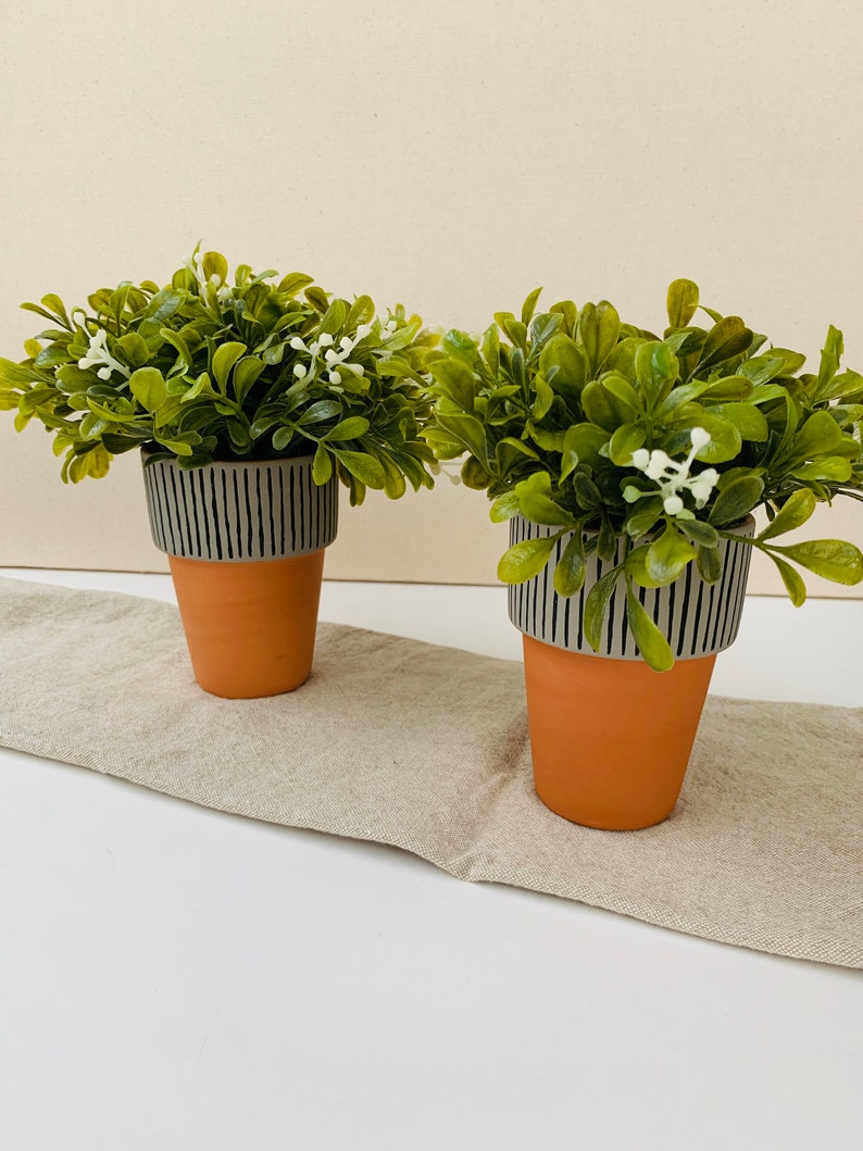 Faux Plant in Terracotta Pot / Fake Houseplants / Plant Mom Etsy