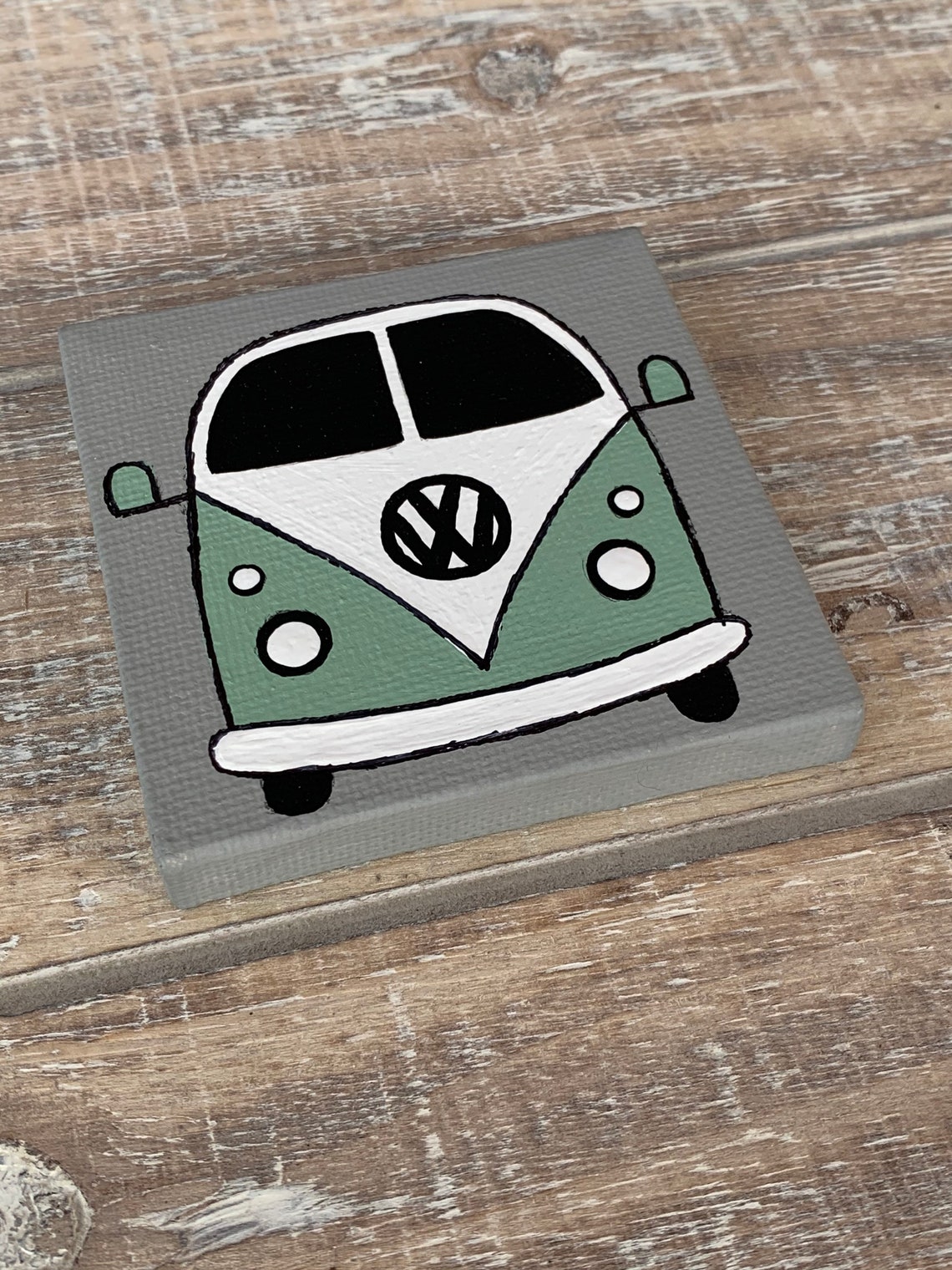 Hippie Van Wall Art / Boho Wall Decor / Hand Painted Canvas / Etsy