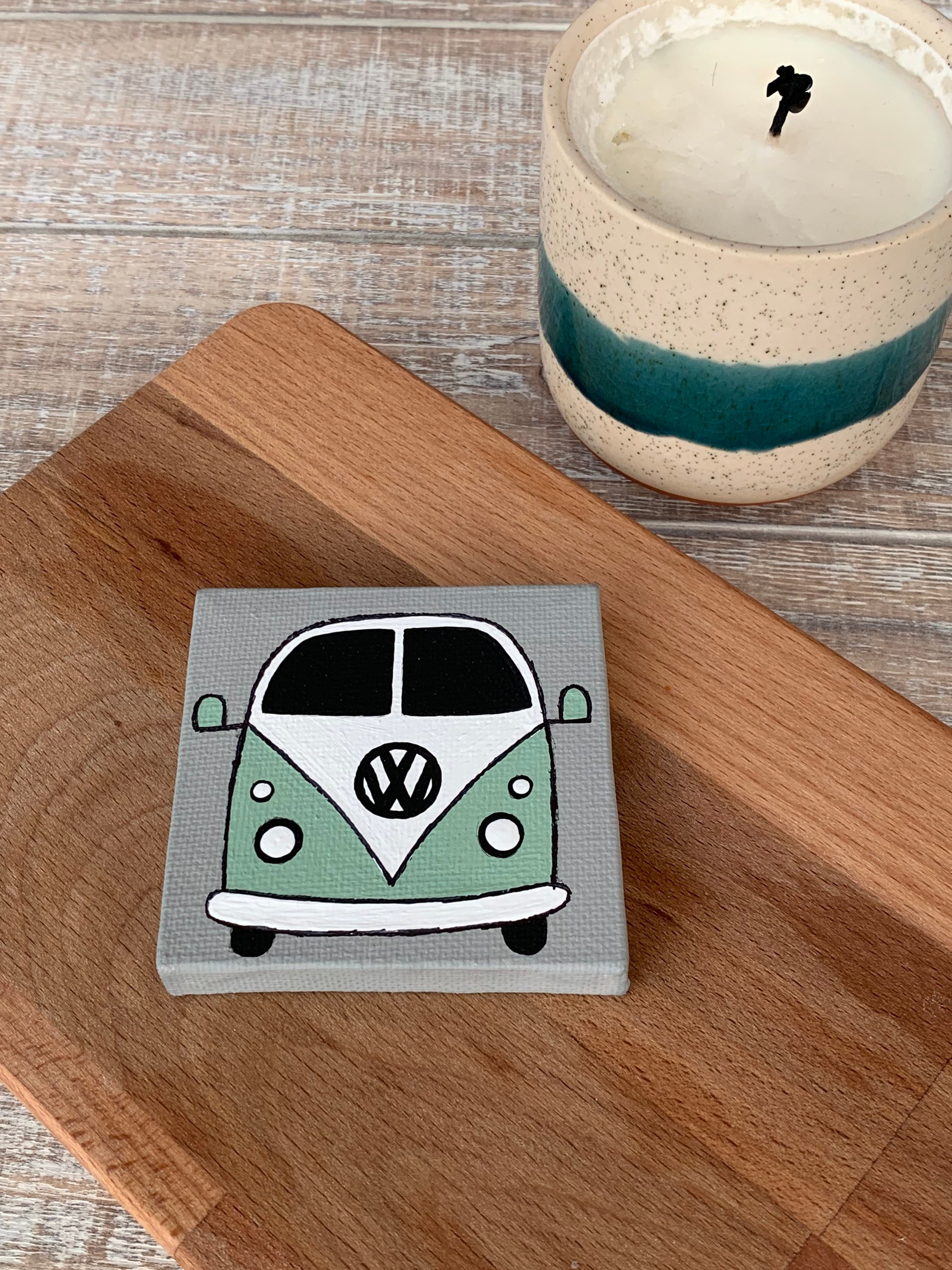 Hippie Van Wall Art / Boho Wall Decor / Hand Painted Canvas / Etsy