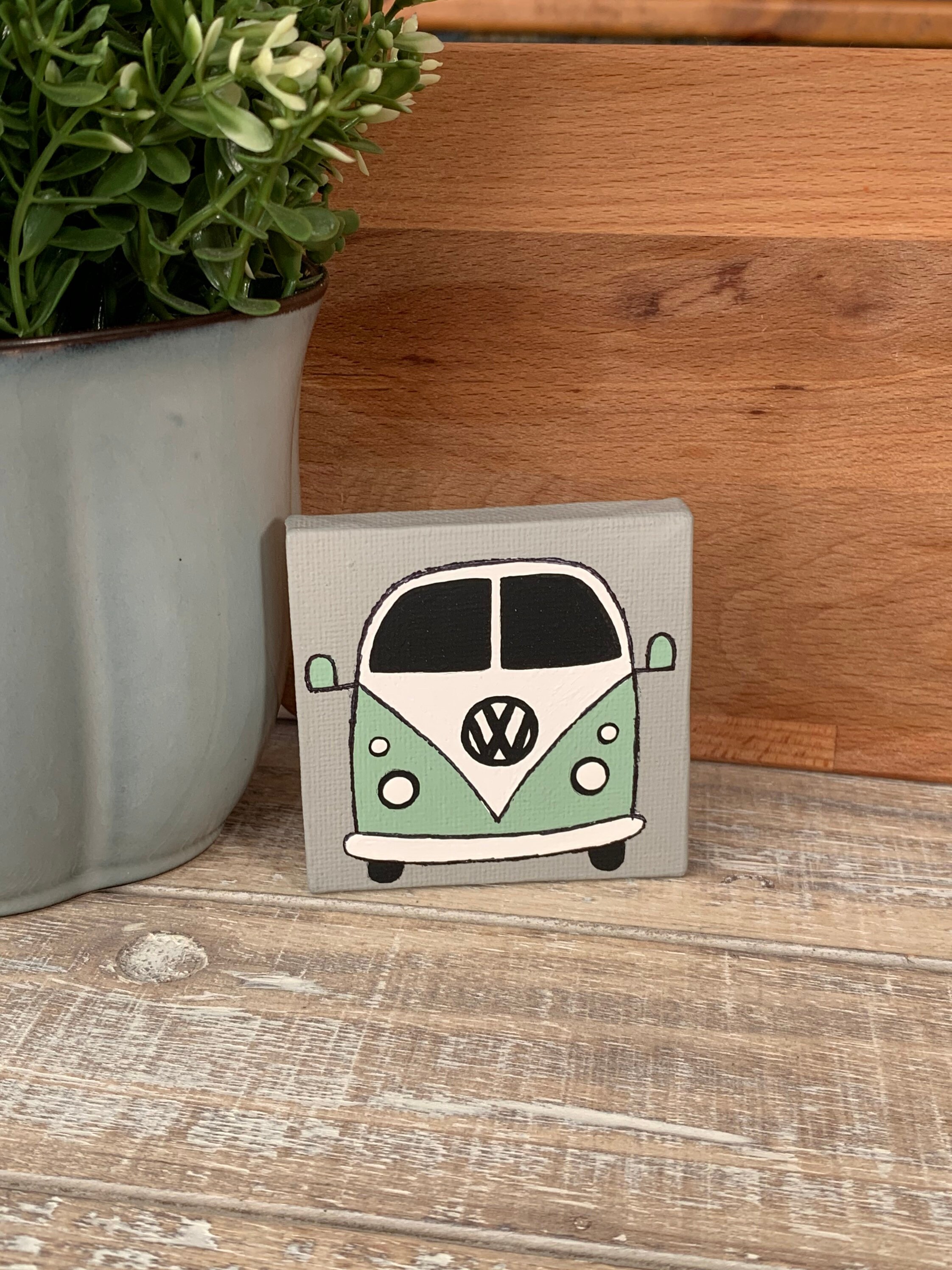 Hippie Van Wall Art / Boho Wall Decor / Hand Painted Canvas / Etsy