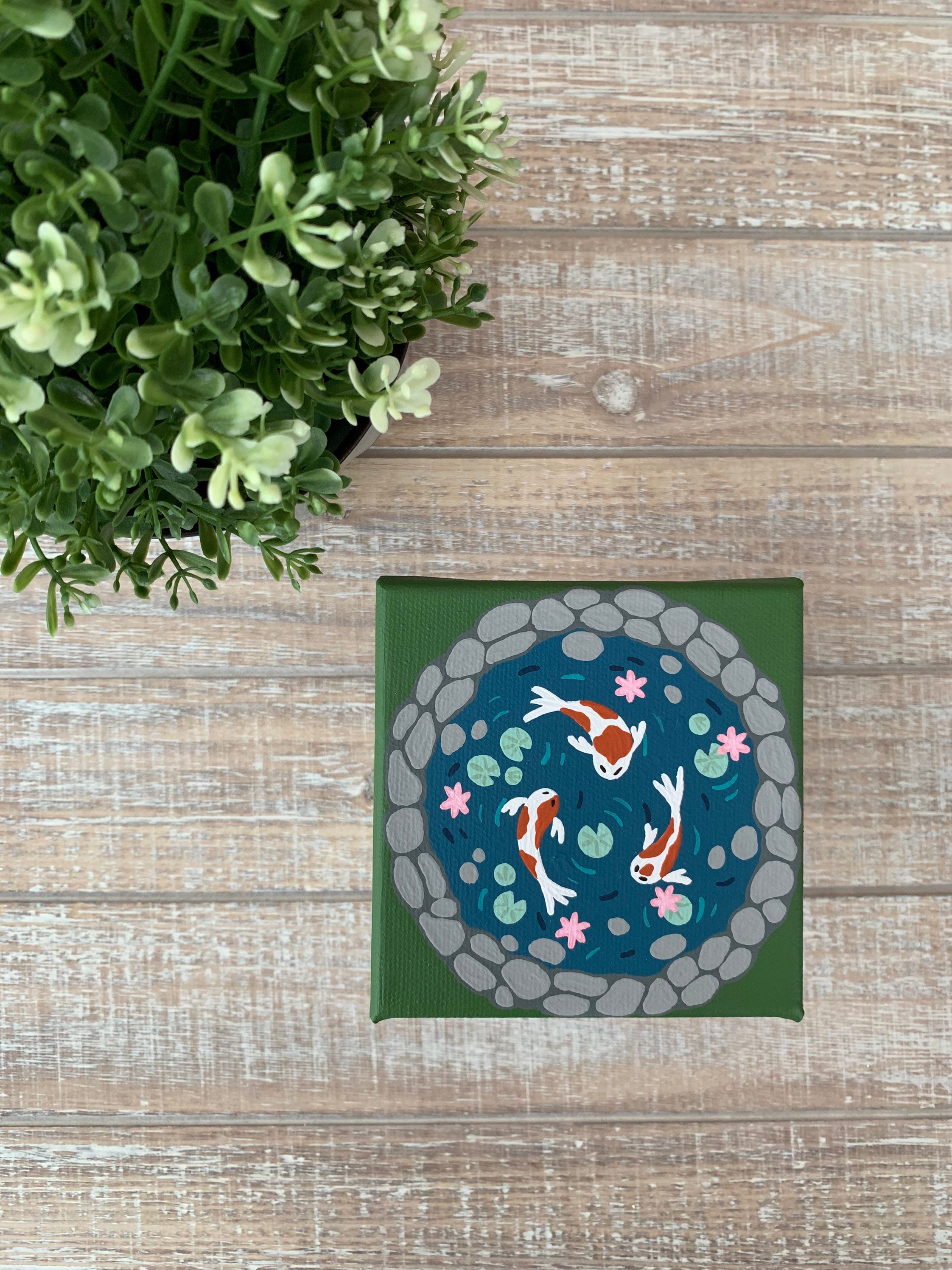 Koi Pond Acrylic Painting Koi Fish Canvas Art Wall Art Canvas Koi Pond Acrylic Painting Koi Fish Canvas Art Wall Art Canvas