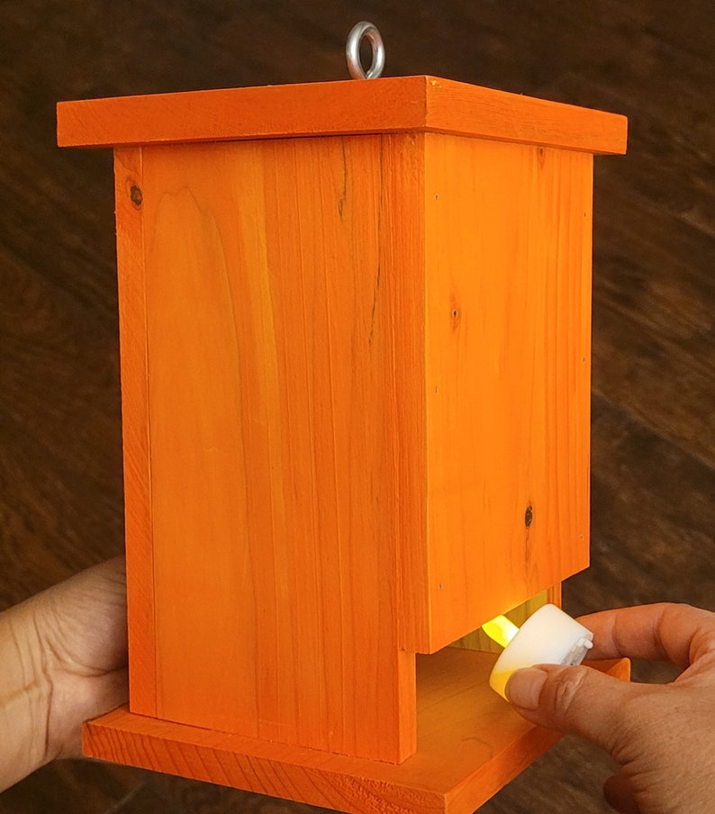 Wood Jackolantern Box W/ Flickering LED Light FREE SHIPPING Etsy