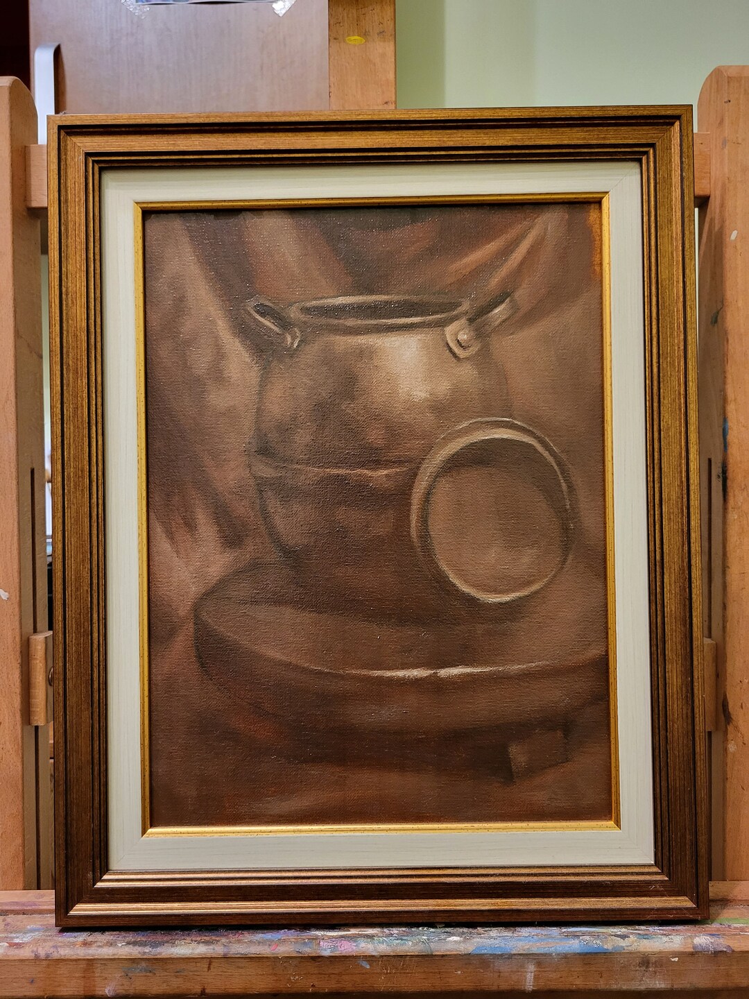 Original Rustic Oil Painting copper Pot Detailed Etsy