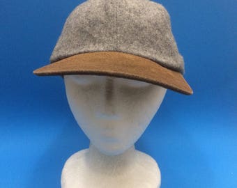 Vintage Blank Fleece Leather Strapback Hat Adjustable