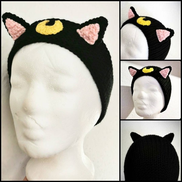 Casquette Sailor Cat, Luna Cosplay, Black Cat, Moon Beanie, Moon Cap, Accessoires Cosplay, Sweet Winter Tired, Anime Fan, Otaku