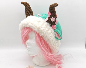 Fluffy Baphomet Beanie "Sakura Edition"