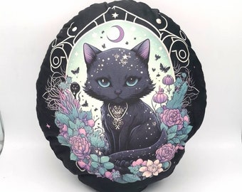 Witchy cat pillow, Witchcraft, anime pillow, Sailor cat