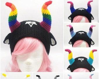 Pride Baphomet Mütze Transgender LGBTQ, Ace, non-binary, lesbian, omnisexual, gay