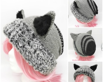 アライグマのパンダのソフトスカルプチャーイヤーハット - Etsy 日本
