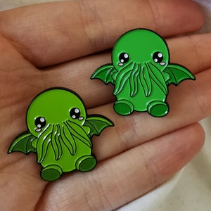 chubby cthulhu soft enamel pin, cthulhu brooch, rpg pin, cute bag badge, lovecraft fan, horror book, gamer pin, call of cthulhu, cute brooch