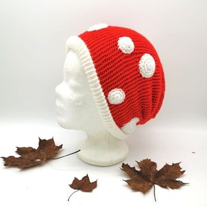 Pilz Mütze, Fliegenpilz Hut, Giftpilz, kawaii Beanie, Cottage Core, Witchcraft