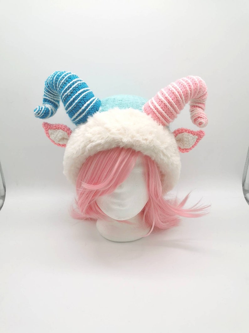 Ram Horn Hat Baby Krampus Beanie Aries Hat Baphomet Beanie Etsy