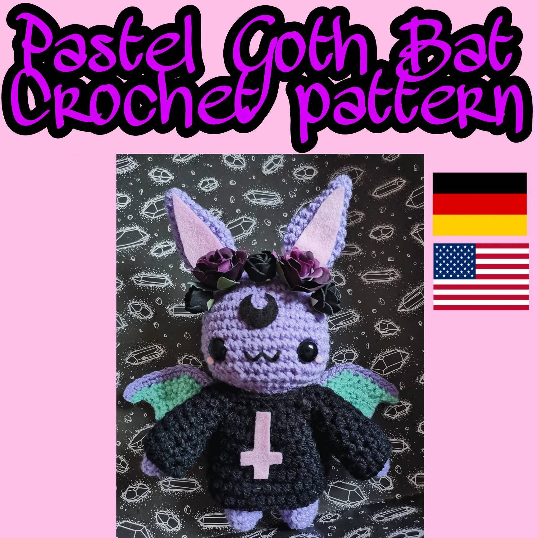 Pastel Goth Bat Crochet Pattern Goth Plush Cute Bat Pattern Etsy