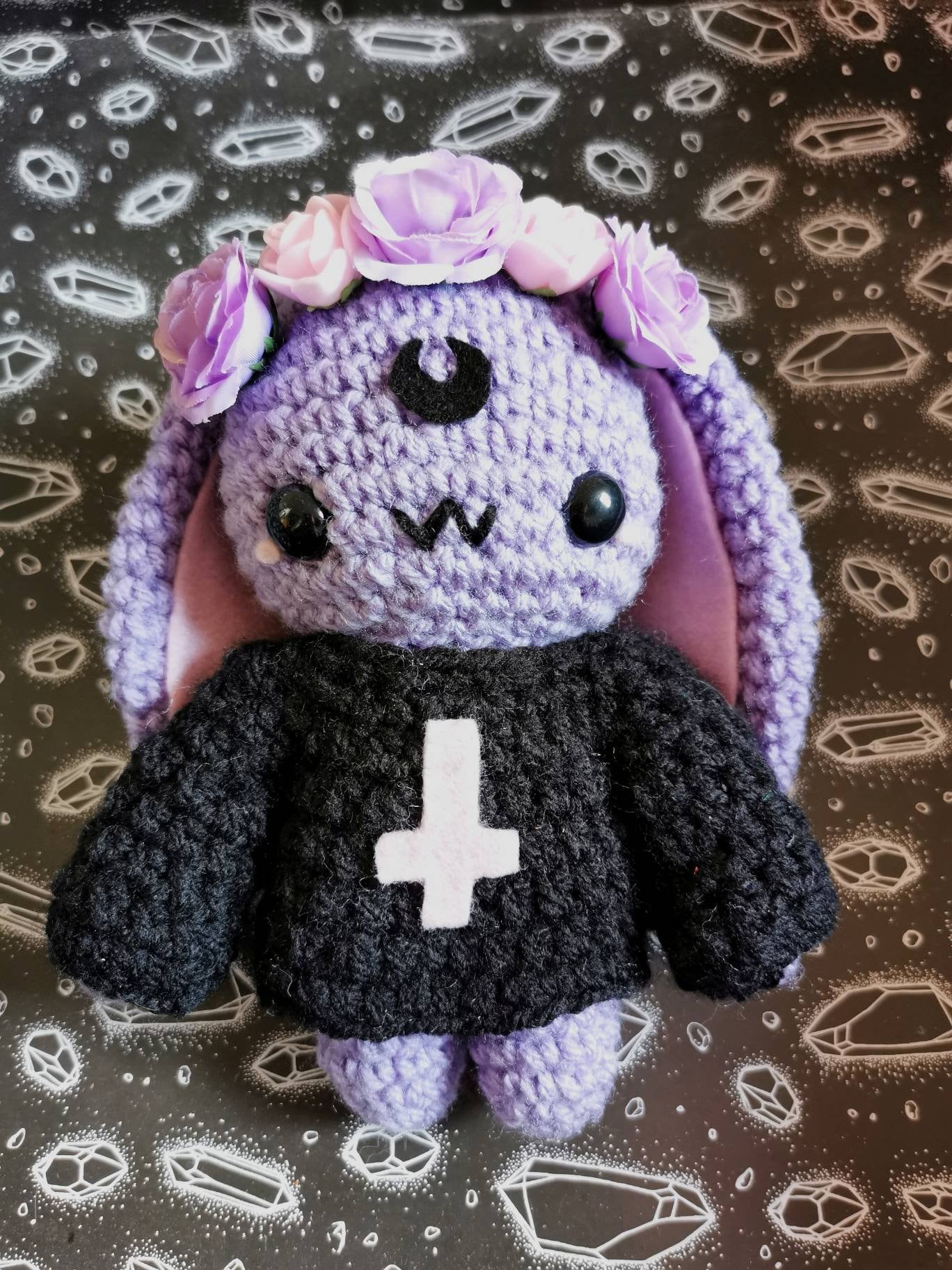 Pastel Goth Bunny Crochet Pattern Goth Plush Cute Rabbit 