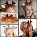 Cute deer headband, kawaii earmuffs, warm winter clothing, ski hat, advent season gift, roe deer beanie, knitted earmuffs, christmas present 
