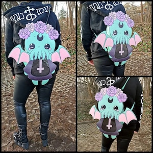 kawaii Cthulhu Ita-torba, pastel goth, moda gotycka, torba Cthulhu, plecak gotycki