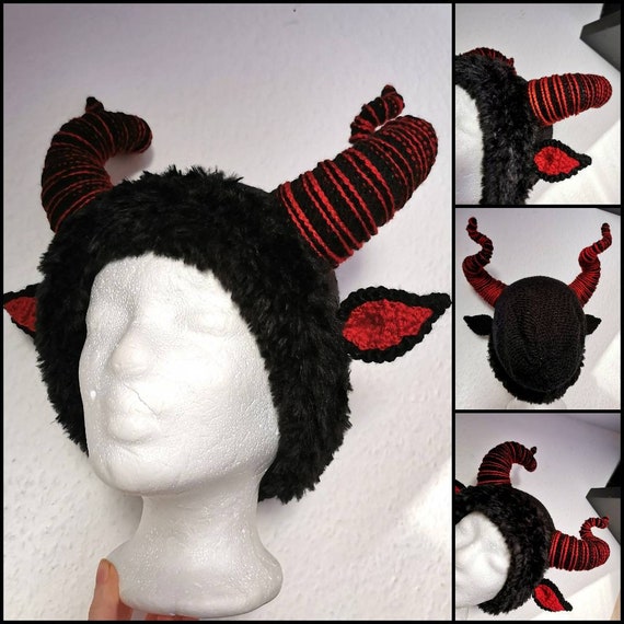 Krampus Beanie, Gothik Accessoires, Goth Wintermütze, Hörner Mütze, Pastel Goth, Teufels Mütze, Witchcraft, Baphomet Beanie