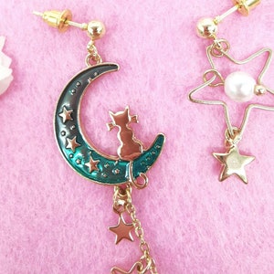 Moon Cat Earrings image 4