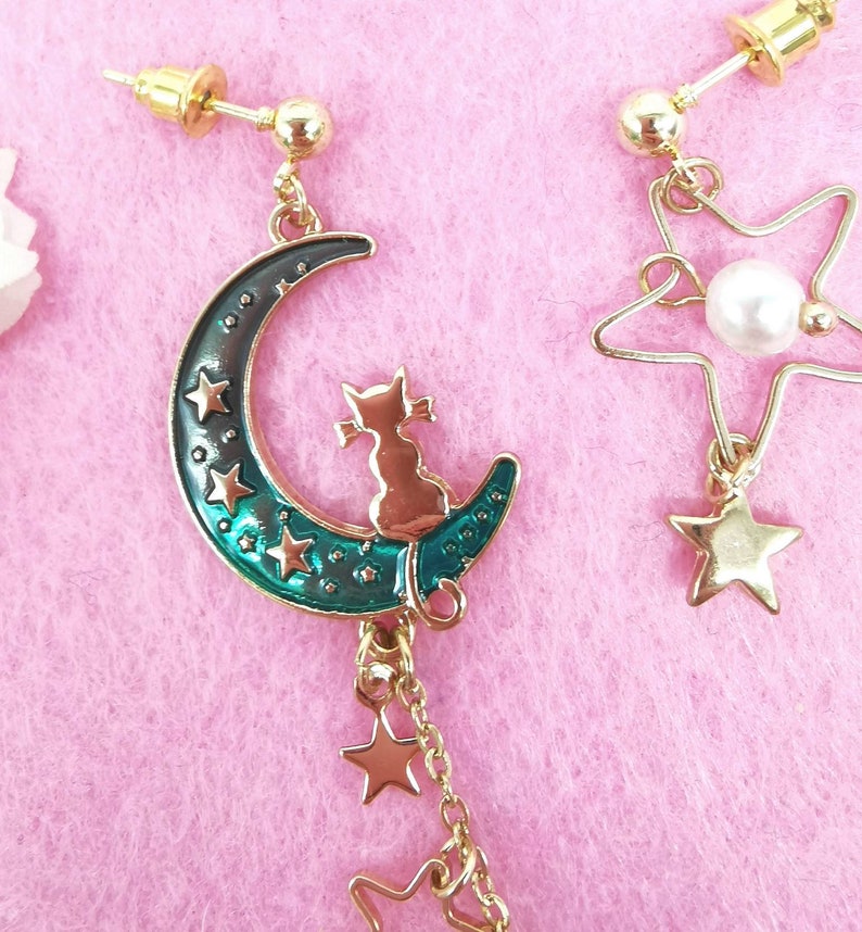 Moon Cat Earrings image 4