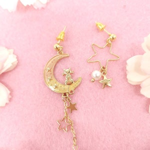 Moon Cat Earrings image 2